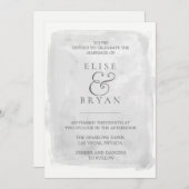 Modern Elegant Silver Grey Paint Splash Wedding Kaart (Voorkant / Achterkant)