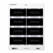 Modern Elegant Silver-look Black Sjabloon Glamour Etiket (Full Sheet)