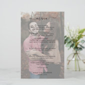 Modern Elegant Simple Photo Wedding Menu (Staand voorkant)