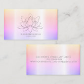 Modern Elegant Simple Silver Lotus Ombre Visitekaartje (Voorkant / Achterkant)