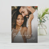 Modern Elegant Simple Vertical Photo Wedding Kaart (Staand voorkant)