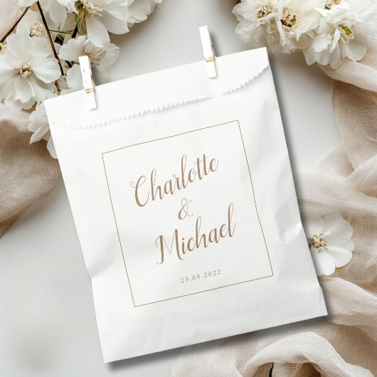 Modern Elegant Simple Wedding Favor Bag Bedankzakje