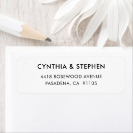 Modern Elegant Simple Wedding Return Address Etiket