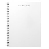 Modern Elegant Simple White Professional Own Name Notitieboek (Voorkant)