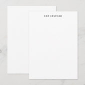 Modern Elegant Simple White Professional Own Name Notitiekaartje (Voorkant / Achterkant)