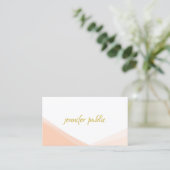 Modern Elegant Sjabloon Handgeschreven Goud Script Visitekaartje (Staand voorkant)