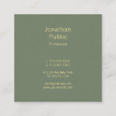 Modern Elegant Sjabloon Handgeschreven Script Naam Vierkante Visitekaartje (Achterkant)