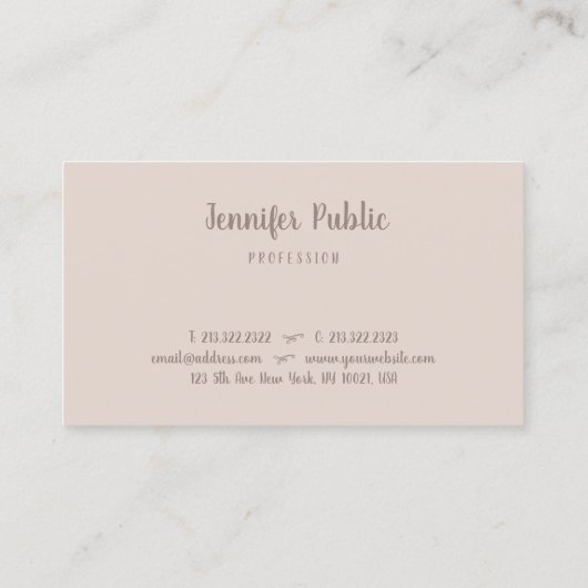 Modern elegant Sjabloon Professional-handscript Visitekaartje (Achterkant)