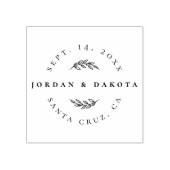 Modern Elegant Sla de datum & de Huwelijksplaats o Rubberstempel (Afrduk)