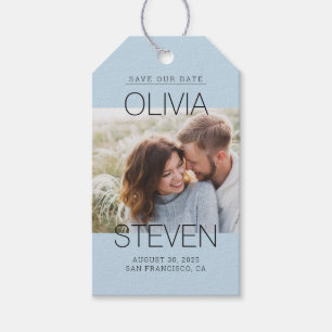 Modern Elegant Sla de datum foto Labels Cadeaulabel