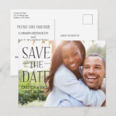 Modern Elegant slaat de datum op Aankondigingskaart (Voorkant / Achterkant)