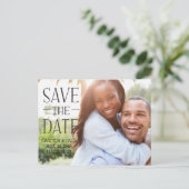 Modern Elegant slaat de datum op Aankondigingskaart (Staand voorkant)