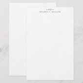 Modern Elegant Smokey Grey Personalized Briefpapier (Voorkant / Achterkant)