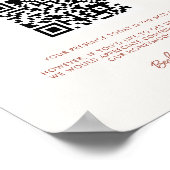 Modern elegant sneeuwroze Honeymoon code QR Poster (Hoek)