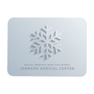 Modern Elegant Snowflake Medical Holiday Greetings Magneet