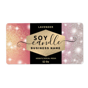 Modern elegant sparkle script kaarle label