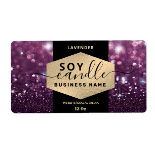 Modern elegant sparkle script kaarle label