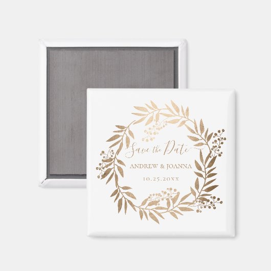 Modern Elegant, speciaal aangepast Gold Monogram Magneet (Voorkant / Achterkant)