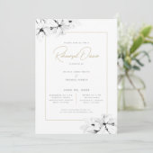 Modern Elegant Spring Magnolias Rehearsal Dinner Kaart (Staand voorkant)
