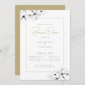 Modern Elegant Spring Magnolias Rehearsal Dinner Kaart (Voorkant / Achterkant)
