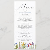 Modern Elegant Spring Summer Wildflower Wedding Menu (Voorkant)