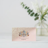 Modern elegant stijlvol Glitter Bokeh Gold Lotus Visitekaartje (Staand voorkant)