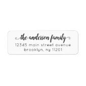 Modern Elegant Stijlvol Klassiek Zwart Script Fami Etiket (Voorkant)