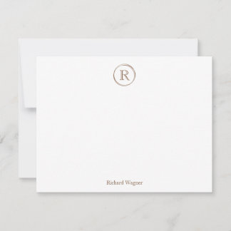 Modern, Elegant, Stijlvol Monogram Note Kaart Notitiekaartje