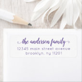 Modern Elegant Stijlvol Paarse Violet Script Famil Etiket (Insitu)