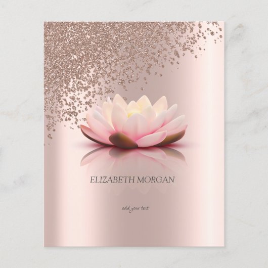 Modern Elegant Stijlvol Roos Gold Diamonds Lotus Flyer (Voorkant)