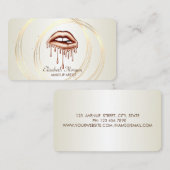 Modern elegant stijlvol, striped, Gold Circles, Li Visitekaartje (Voorkant / Achterkant)