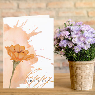 Modern Elegant Stijlvolle Bloem Verjaardagskaart Feestdagen Kaart
