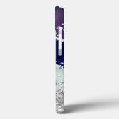 Modern Elegant Stone Agate Trendy Glitter Blue Case-Mate iPhone Case (Achterkant / Links)