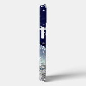 Modern Elegant Stone Agate Trendy Glitter Blue Case-Mate iPhone Case (Achterkant / Rechts)