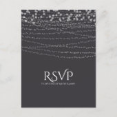Modern Elegant String of Lights Wedding RSVP Uitnodiging Briefkaart (Voorkant)