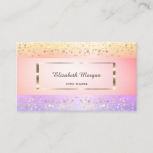 Modern Elegant, Stripe, Confetti, Lijst Visitekaartje