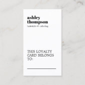 Modern Elegant Stylish Pastel White Hair Salon Klantenkaartje (Voorkant)