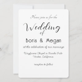 Modern Elegant Stylish Wedding Invitation Kaart