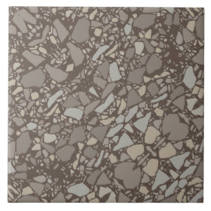 Modern Elegant Taupe Brown Terrazzo Effect Tegel Tegeltje