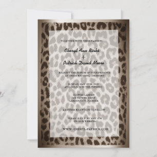 Modern Elegant Taupe Leopard Print Wedding Kaart
