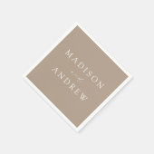 Modern Elegant Taupe Wedding Servet (Hoek)