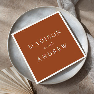 Modern Elegant Terracotta Wedding Servet