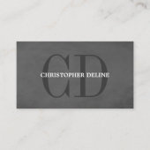 Modern Elegant Texture Gray Monogram Consultant Visitekaartje (Voorkant)