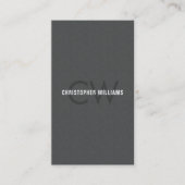 Modern Elegant Texture Gray Monogram Consultant Visitekaartje (Voorkant)