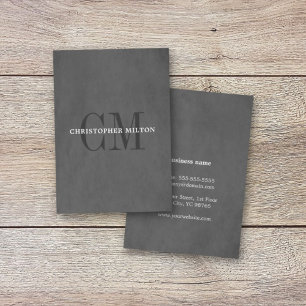 Modern Elegant Texture Gray Monogram Consultant Visitekaartje