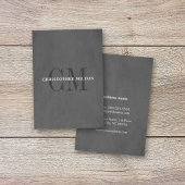 Modern Elegant Texture Gray Monogram Consultant Visitekaartje