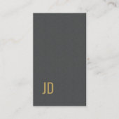 Modern Elegant Texture Grey Faux Gold Monogram Visitekaartje (Voorkant)