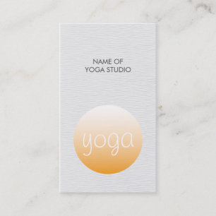Modern Elegant Texture White Orang Yoga Instructor Visitekaartje