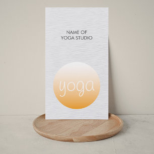 Modern Elegant Texture White Orang Yoga Instructor Visitekaartje