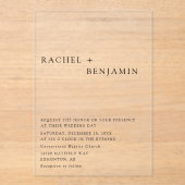 Modern Elegant Tijdloos Minimalistisch Klassiek Fo Acryl Uitnodigingen (Voorkant)